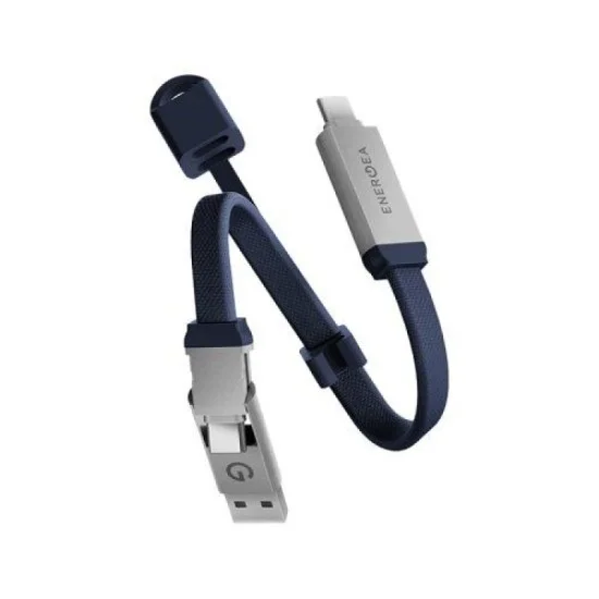 Energea Sheath Key  2-In-1 Usb-C To Usb-C + Usb-A 480Mbps With 60W Cable 15Cm - Blue